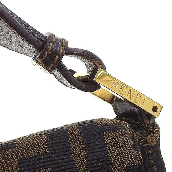 FENDI Zucca pattern shoulder bag canvas x leather brown FF - Picture 7 of 10